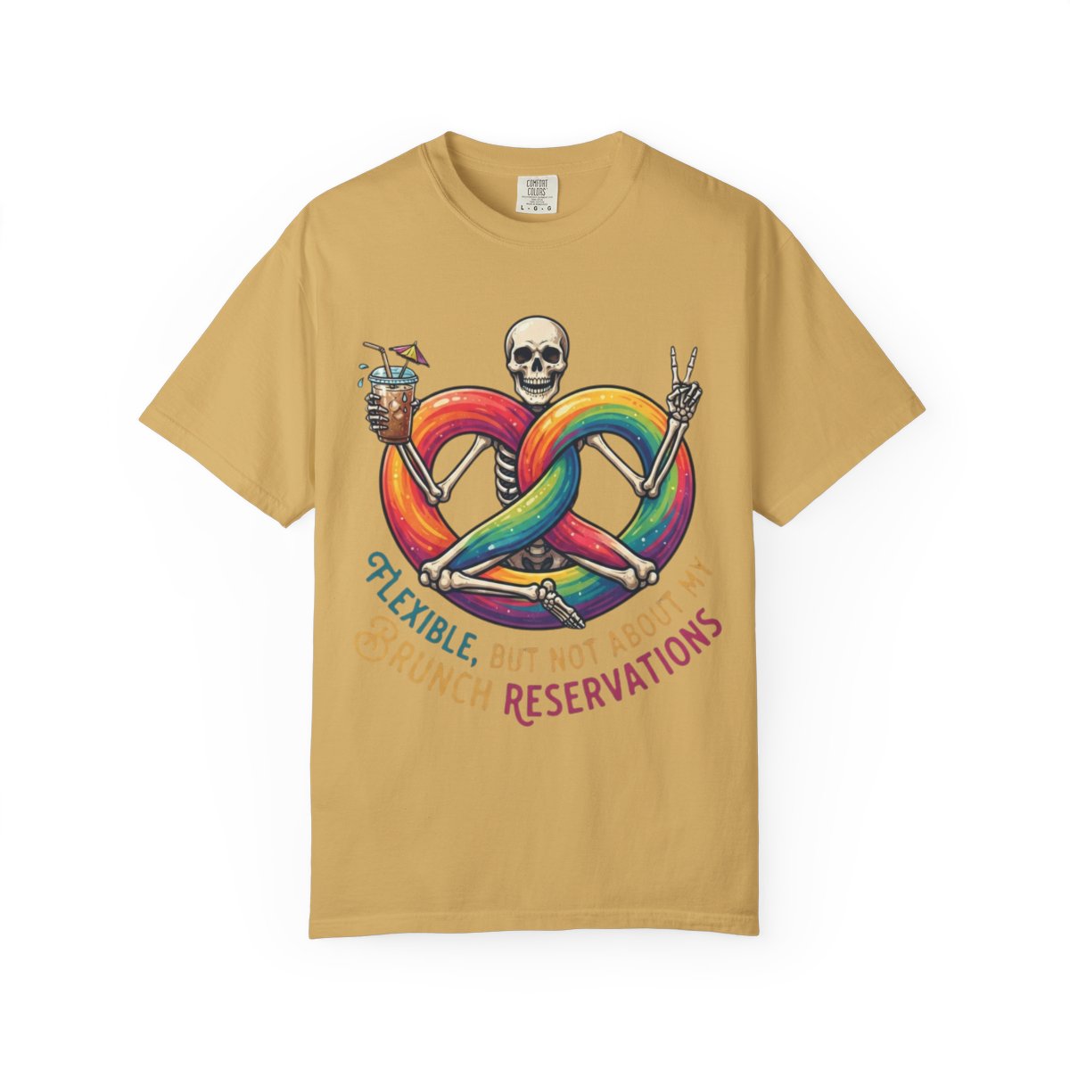 Color: Mustard | Flexible But Not About Brunch Unisex Garment-Dyed Tee
