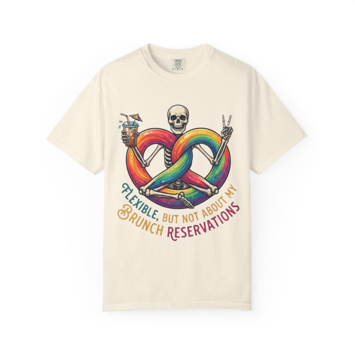Color: Ivory | Flexible But Not About Brunch Unisex Garment-Dyed Tee