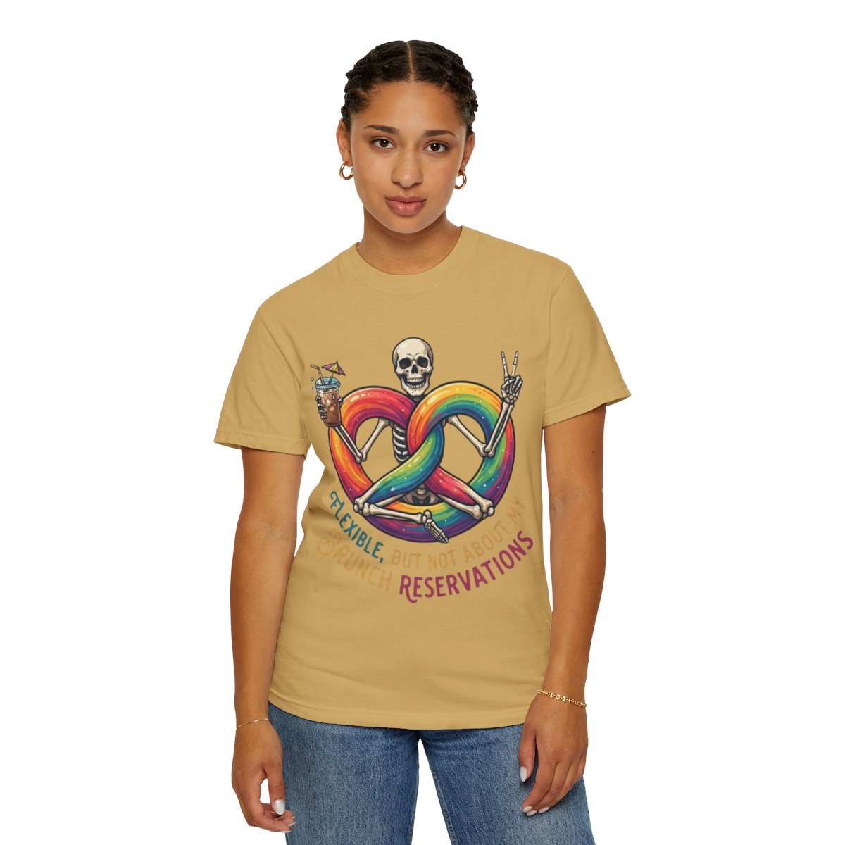 Color: Mustard | Flexible But Not About Brunch Unisex Garment-Dyed Tee