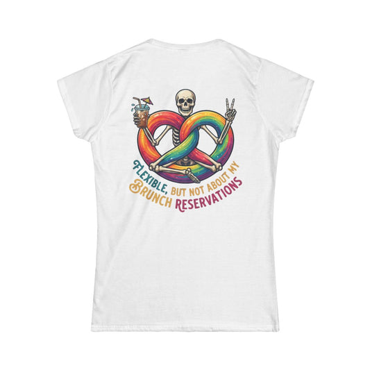 Color: White | Flexible But Not About Brunch Women's Tee