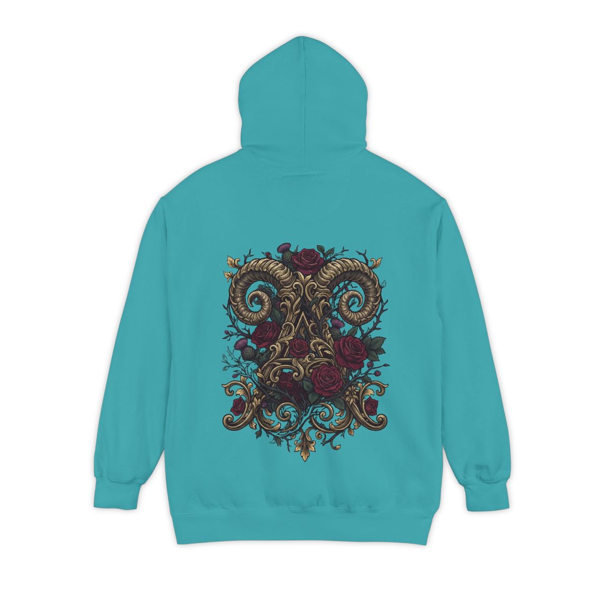 Color: Seafoam | Floral Monogram Aries Garment-Dyed Hoodie