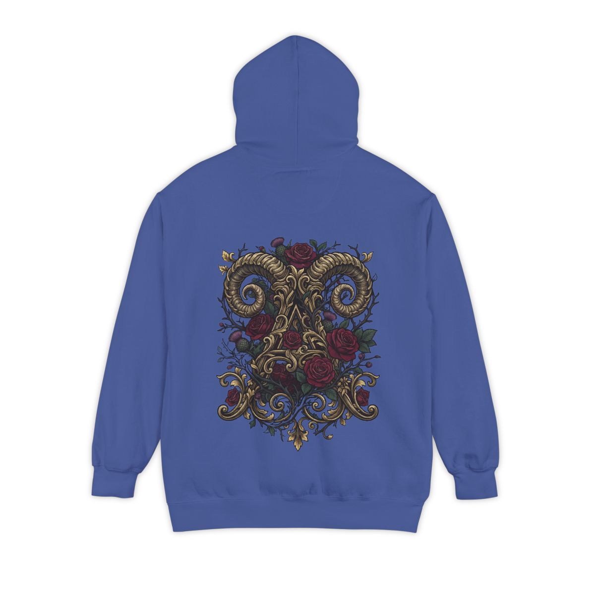 Color: Flo Blue | Floral Monogram Aries Garment-Dyed Hoodie