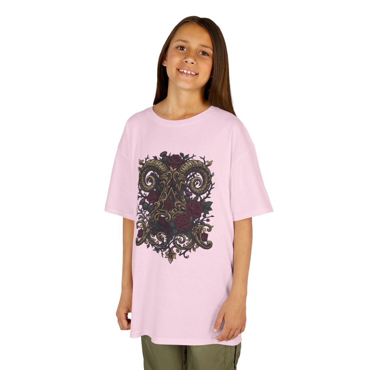 Color: Light Pink | Floral Monogram Aries Kids Tee