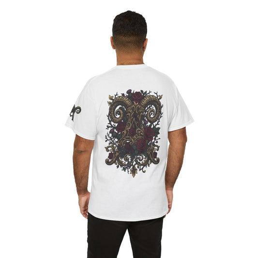 Color: White | Floral Monogram Aries Premium Graphic Tee