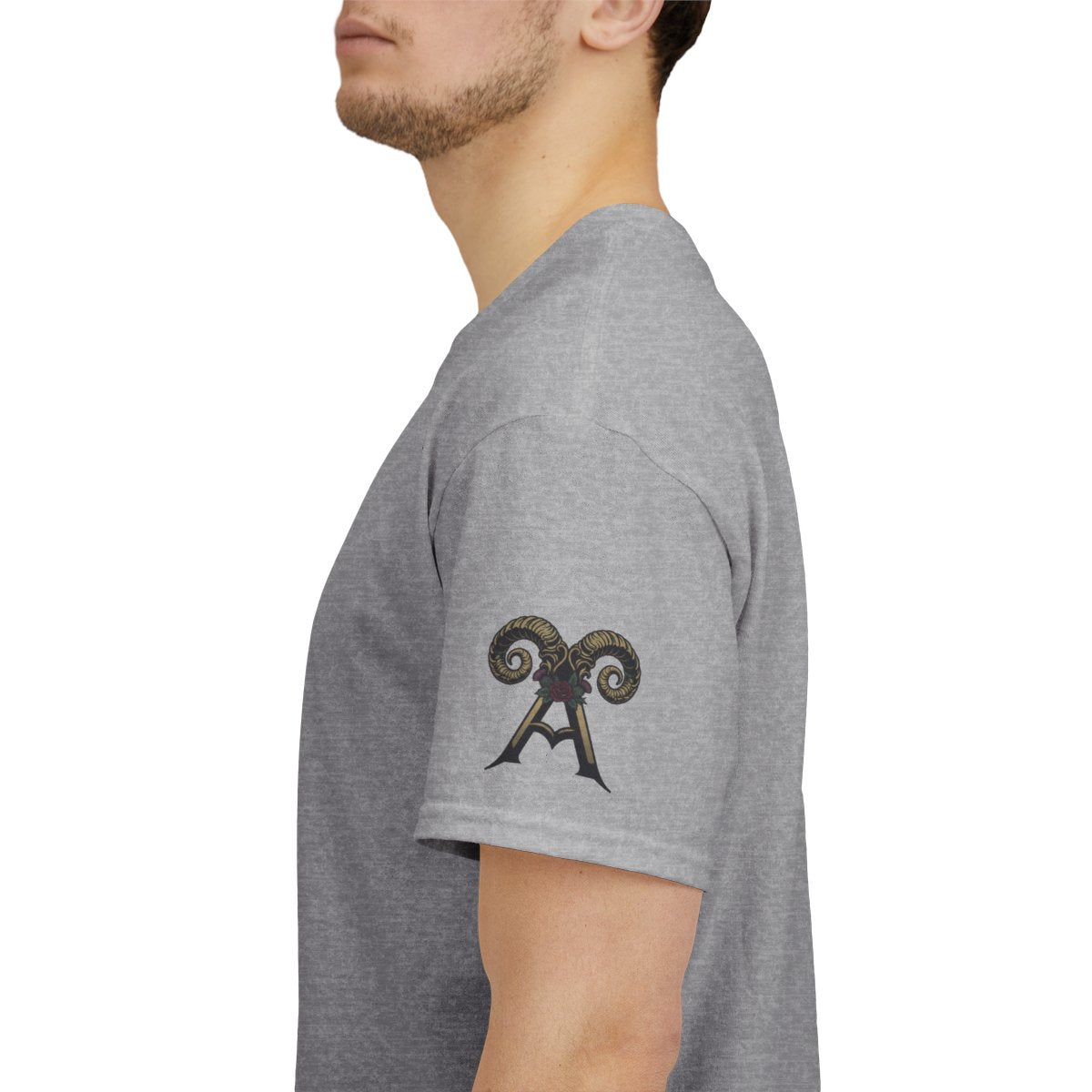Color: Sport Grey | Floral Monogram Aries Premium Graphic Tee