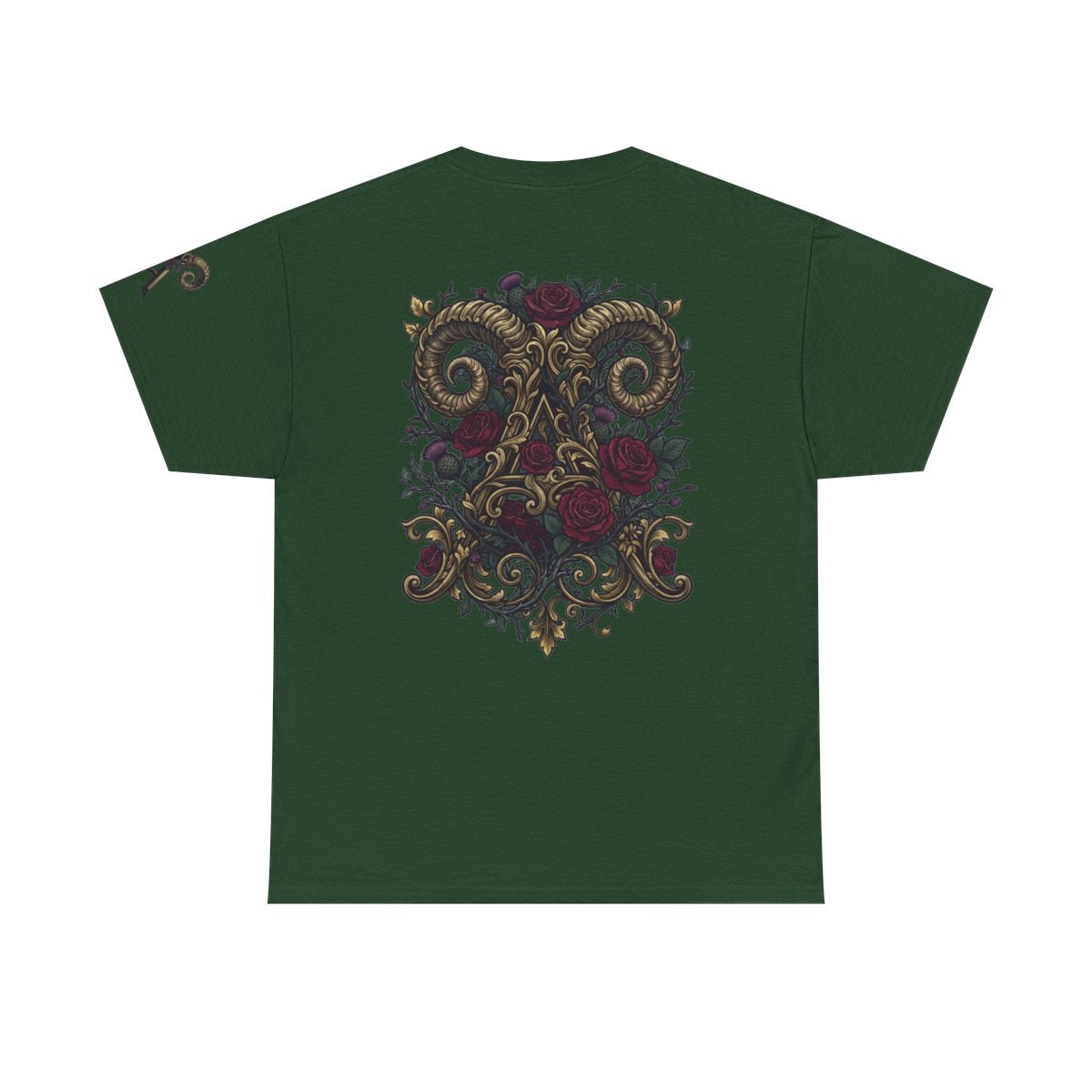 Color: Forest Green | Floral Monogram Aries Premium Graphic Tee