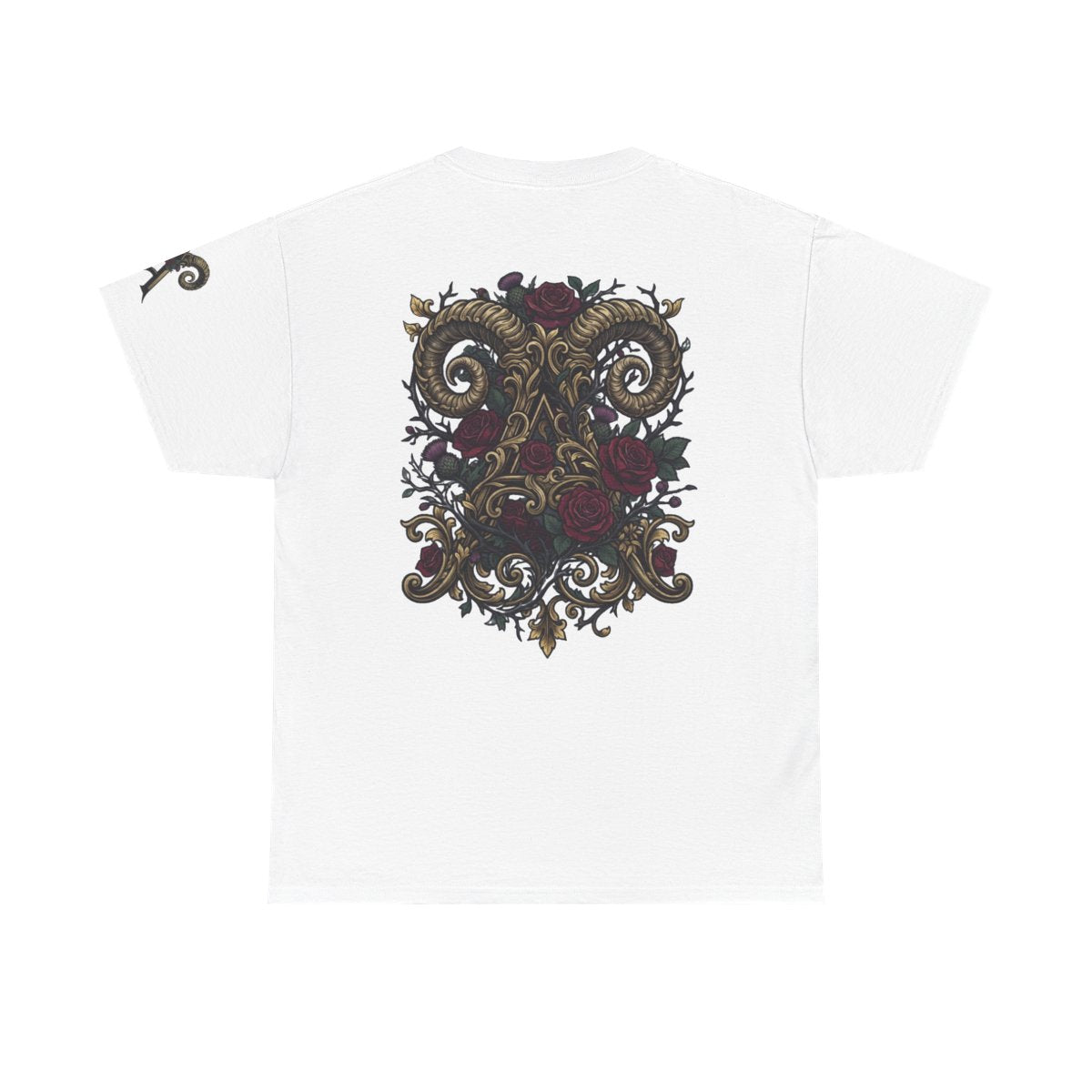 Color: White | Floral Monogram Aries Premium Graphic Tee
