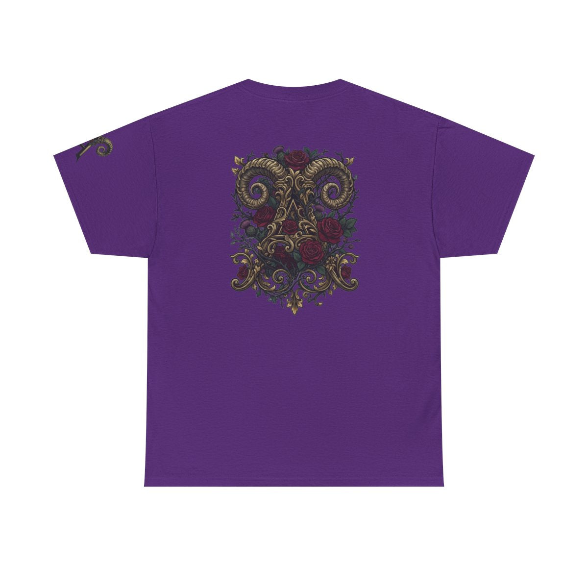 Color: Purple | Floral Monogram Aries Premium Graphic Tee
