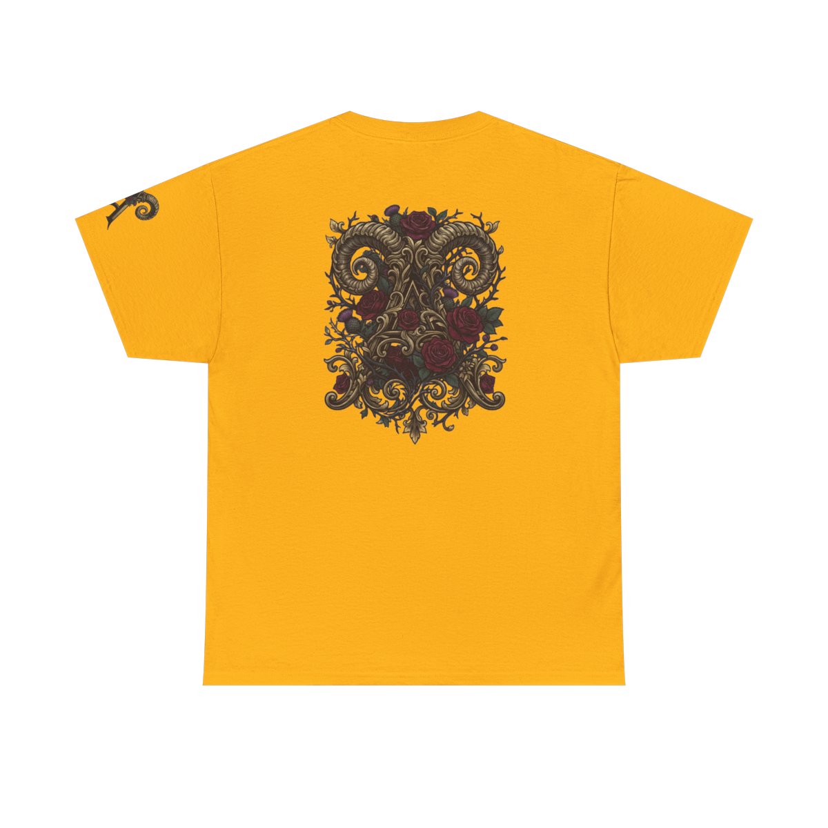 Color: Gold | Floral Monogram Aries Premium Graphic Tee