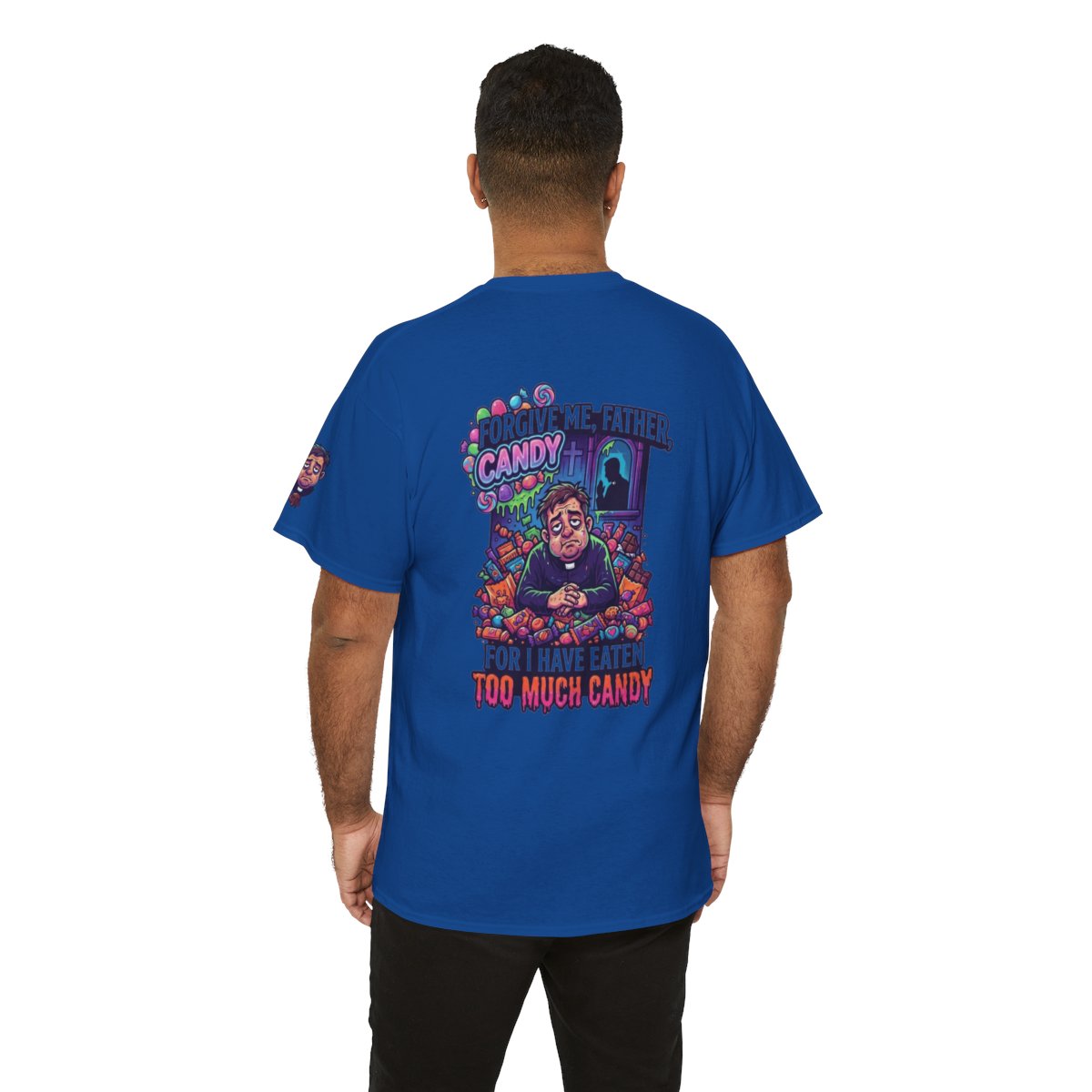 Color: Royal | Forgive Me Father Too Much Candy Premium Graphic Tee