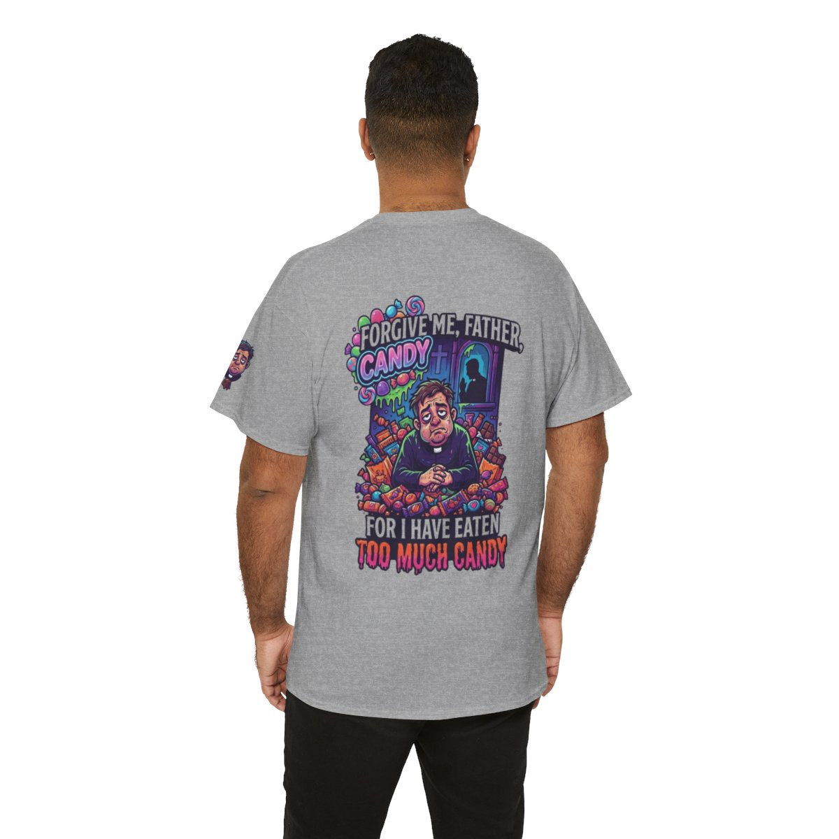 Color: Sport Grey | Forgive Me Father Too Much Candy Premium Graphic Tee