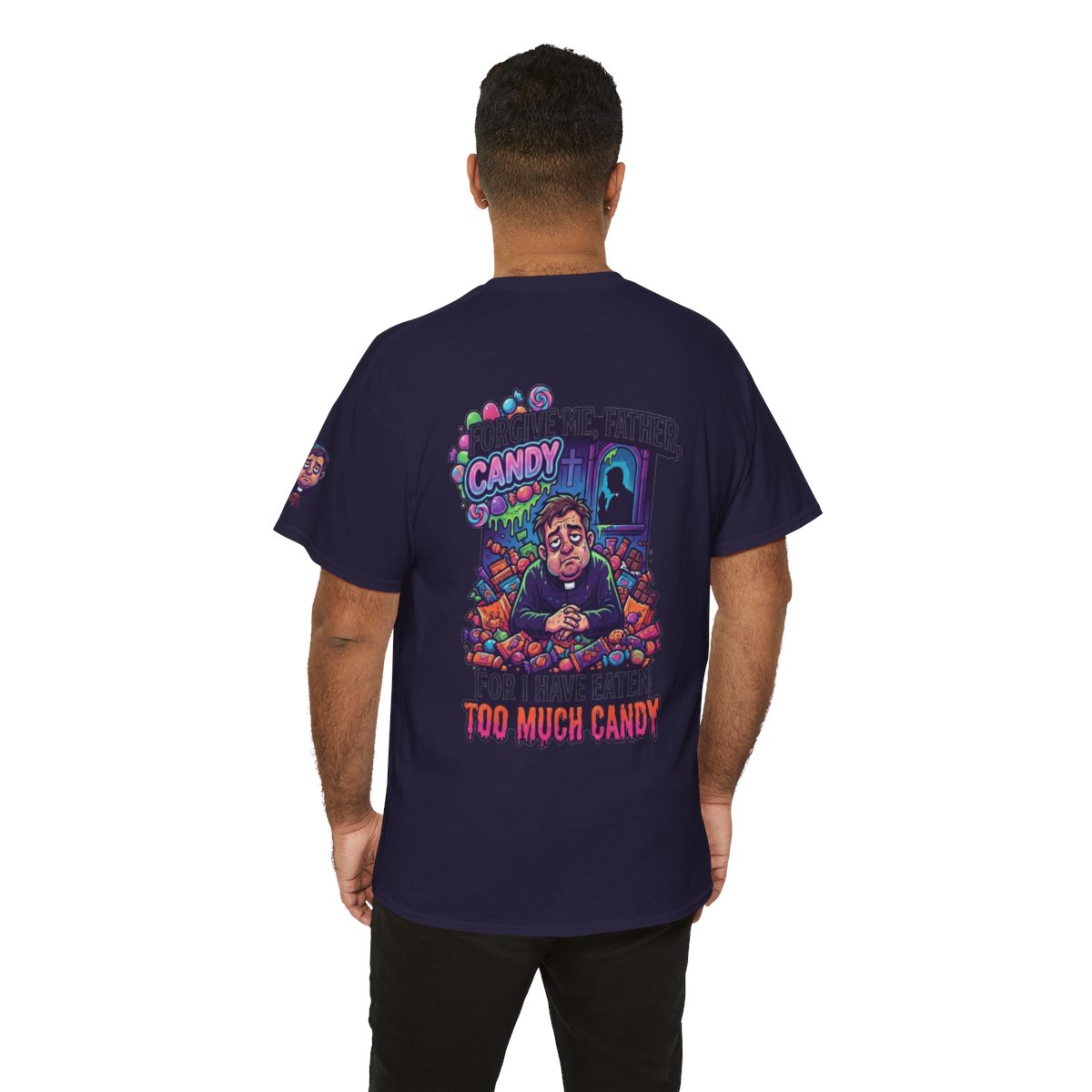 Color: Blackberry | Forgive Me Father Too Much Candy Premium Graphic Tee