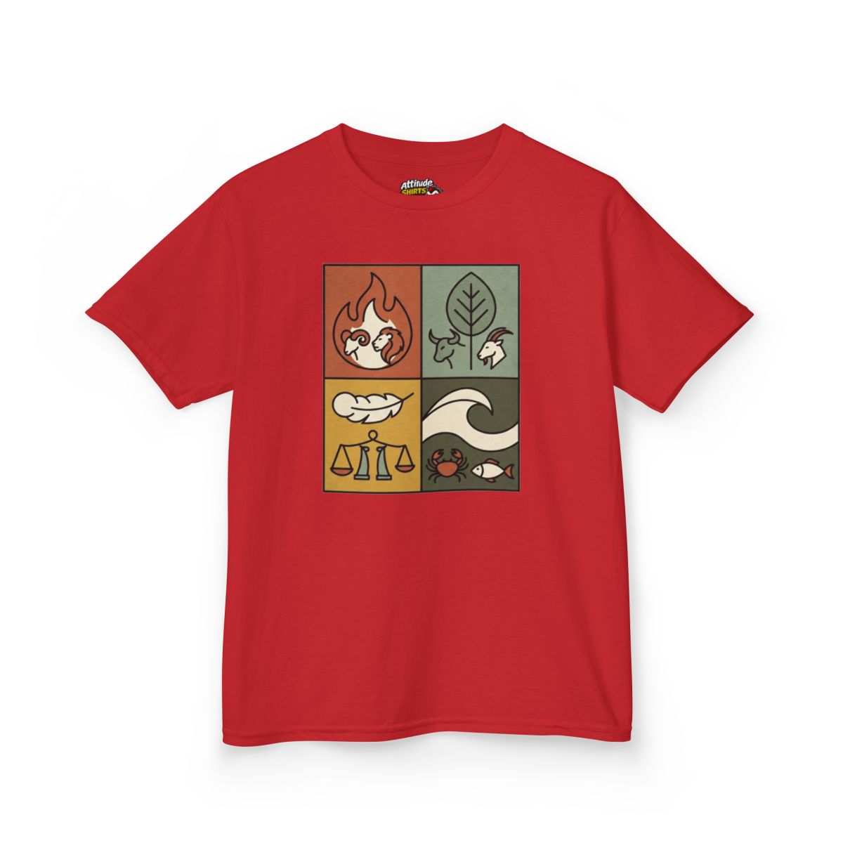 Color: Red | Four Elements- Fire, Earth, Air, Water Kids Tee