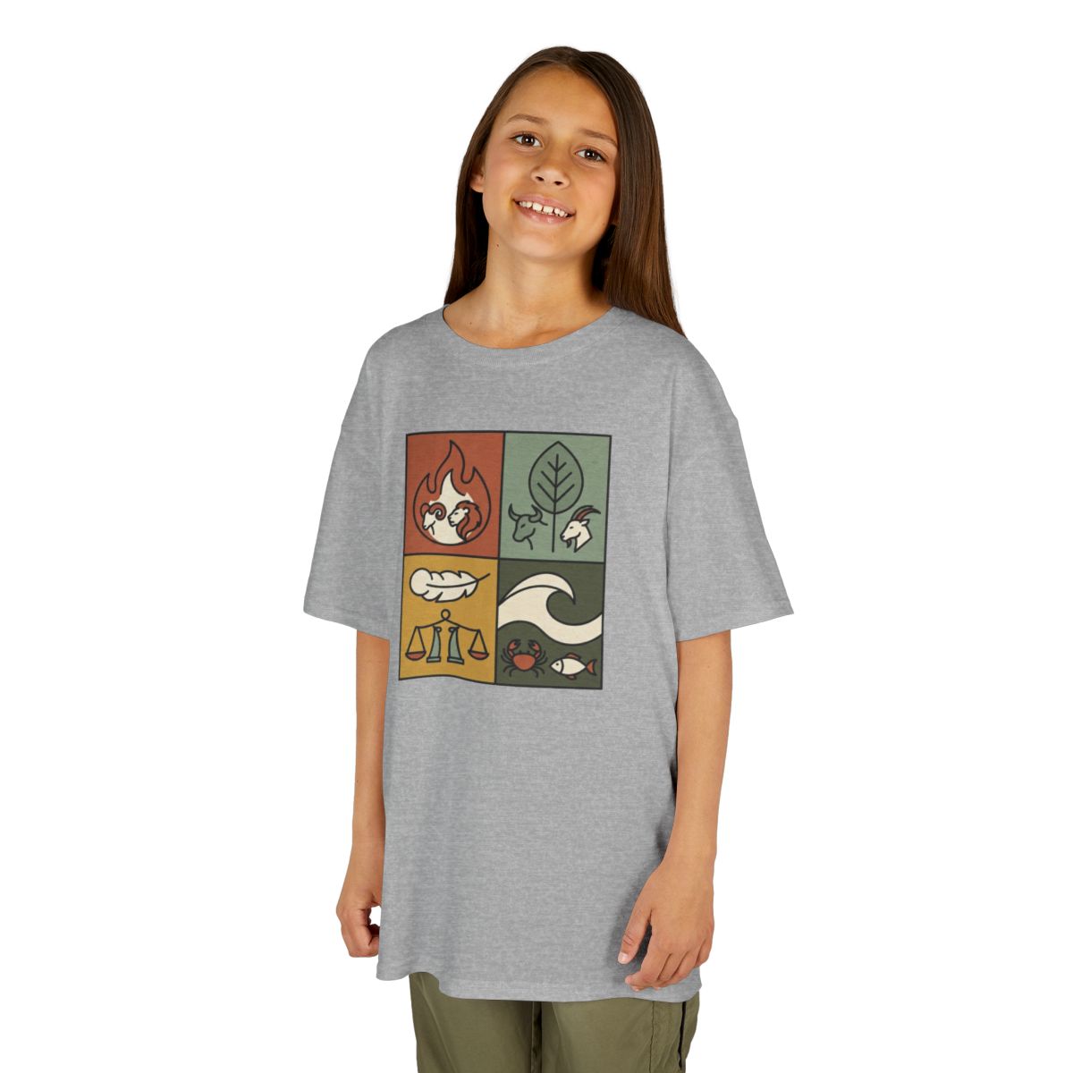 Color: Sport Grey | Four Elements- Fire, Earth, Air, Water Kids Tee