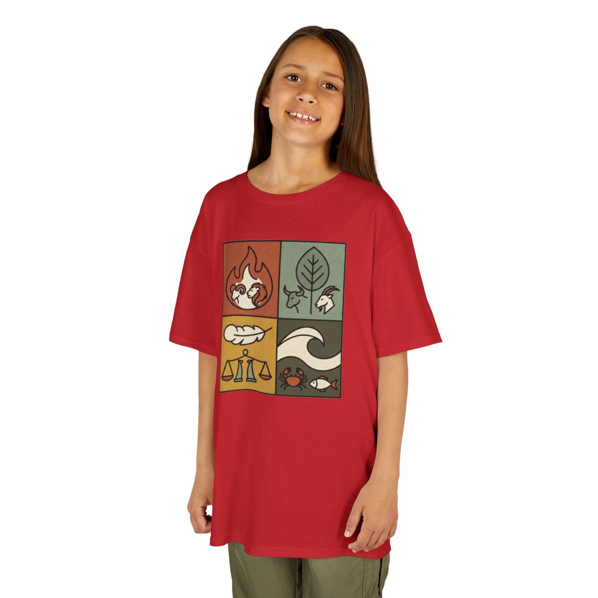 Color: Red | Four Elements- Fire, Earth, Air, Water Kids Tee