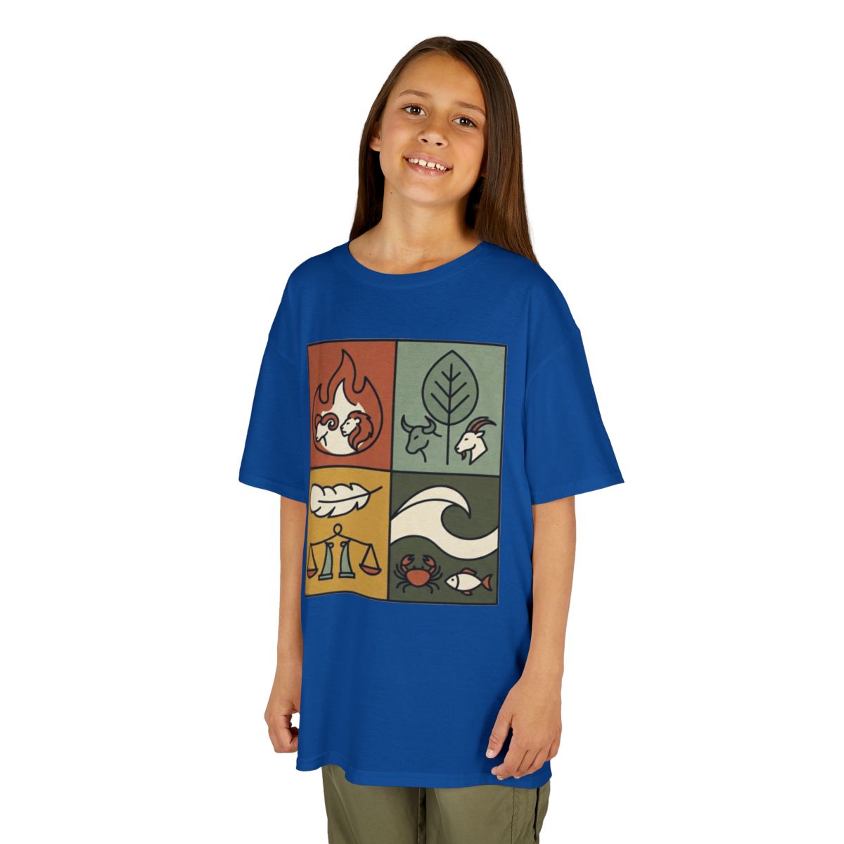 Color: Royal | Four Elements- Fire, Earth, Air, Water Kids Tee