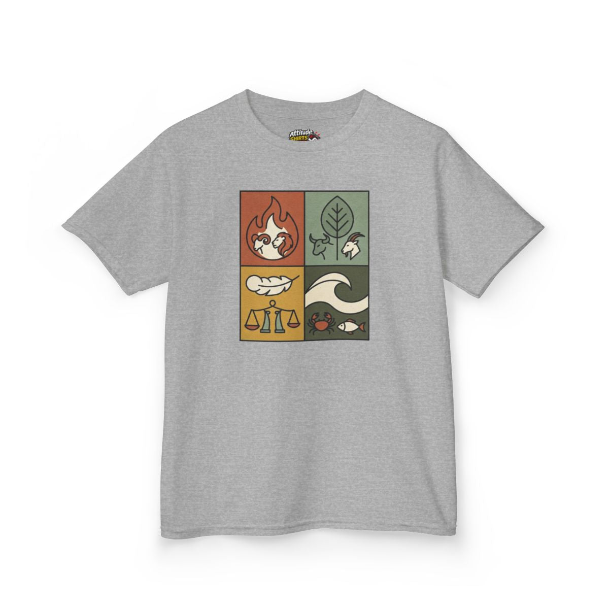 Color: Sport Grey | Four Elements- Fire, Earth, Air, Water Kids Tee
