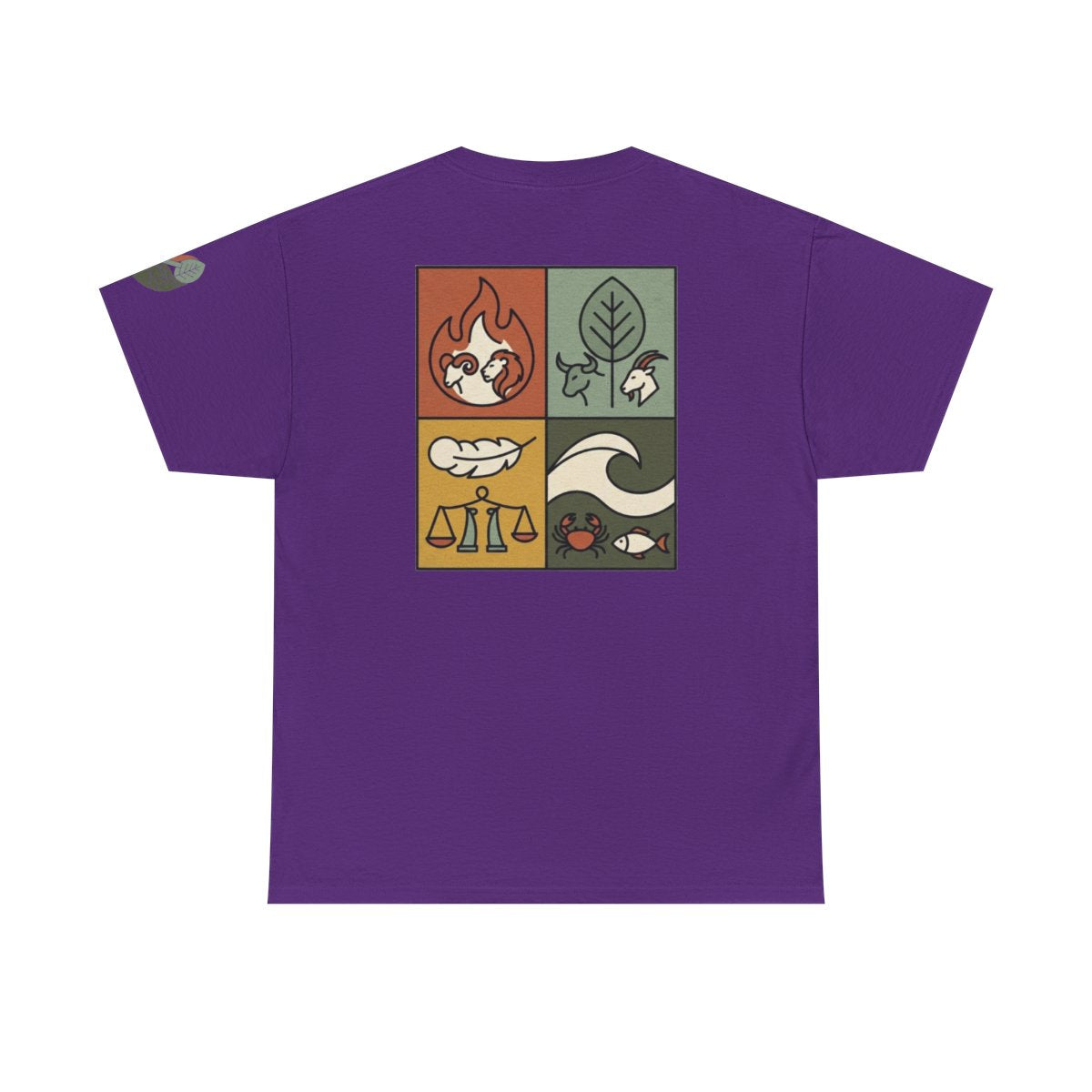 Color: Purple | Four Elements- Fire, Earth, Air, Water Premium Graphic Tee