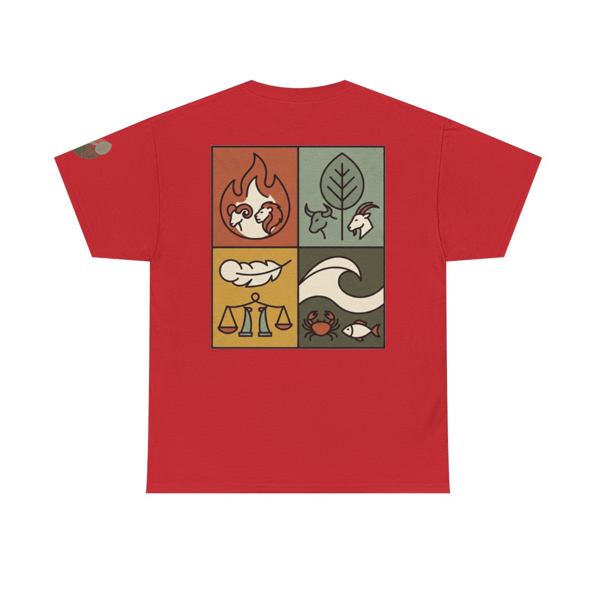 Color: Red | Four Elements- Fire, Earth, Air, Water Premium Graphic Tee