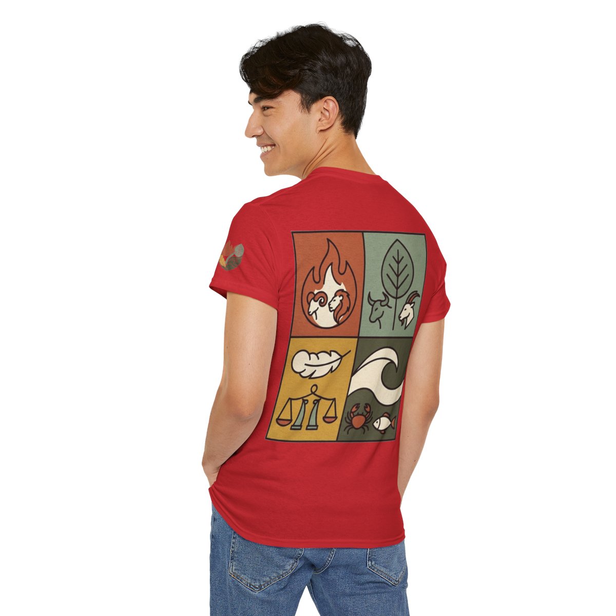 Color: Red | Four Elements- Fire, Earth, Air, Water Premium Graphic Tee