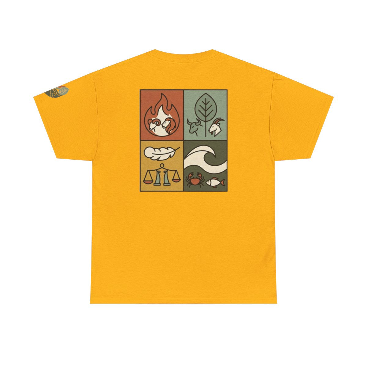 Color: Gold | Four Elements- Fire, Earth, Air, Water Premium Graphic Tee