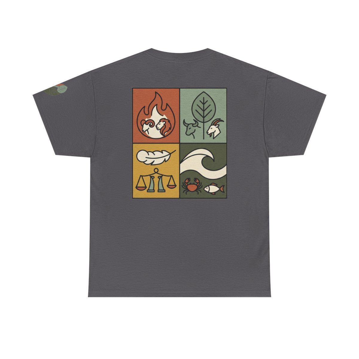 Color: Charcoal | Four Elements- Fire, Earth, Air, Water Premium Graphic Tee