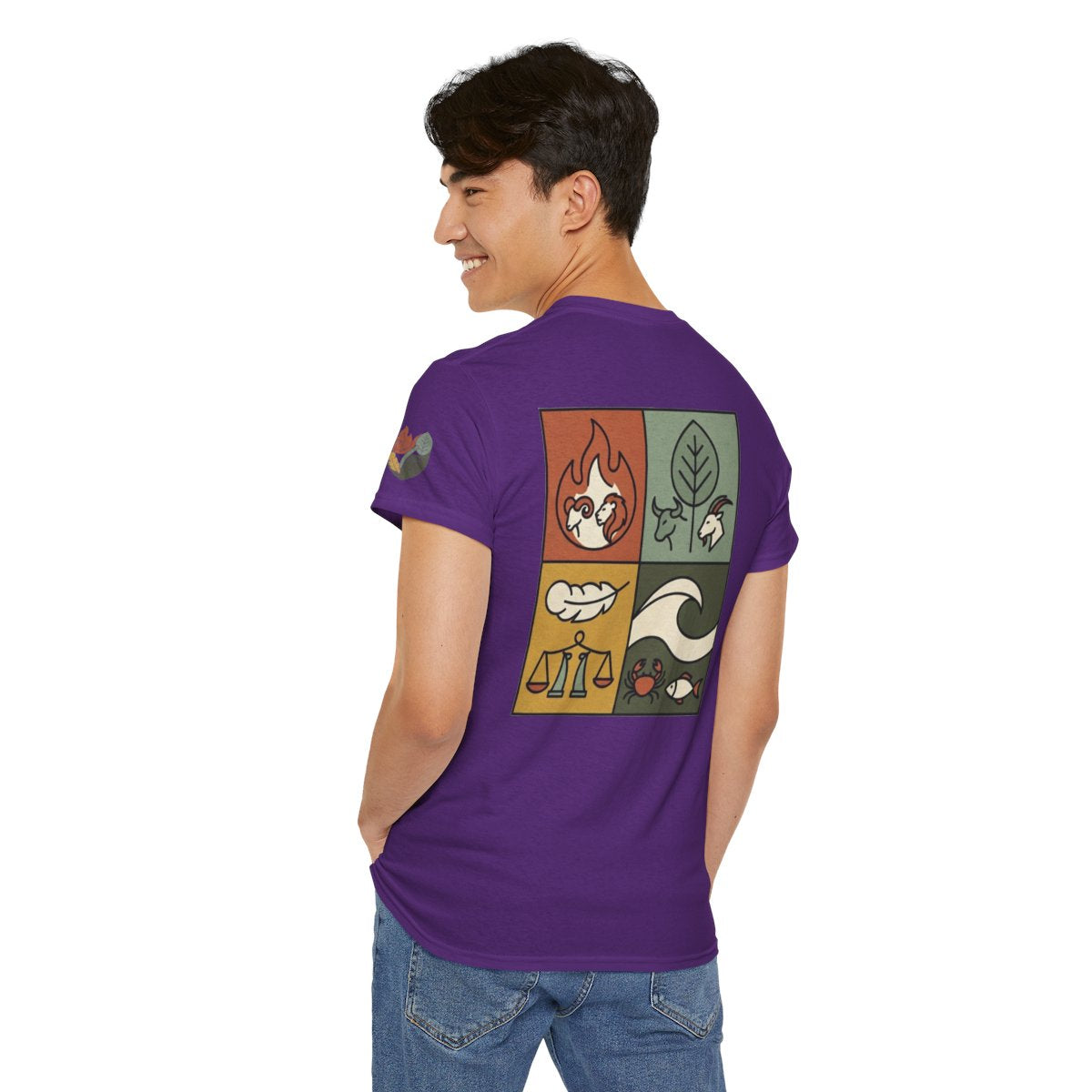 Color: Purple | Four Elements- Fire, Earth, Air, Water Premium Graphic Tee