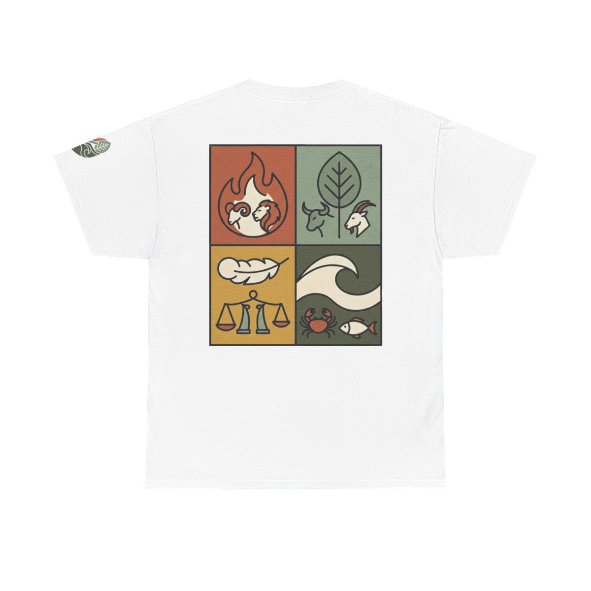 Color: White | Four Elements- Fire, Earth, Air, Water Premium Graphic Tee