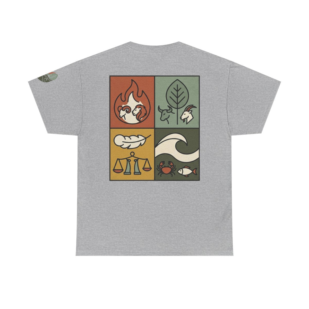 Color: Sport Grey | Four Elements- Fire, Earth, Air, Water Premium Graphic Tee