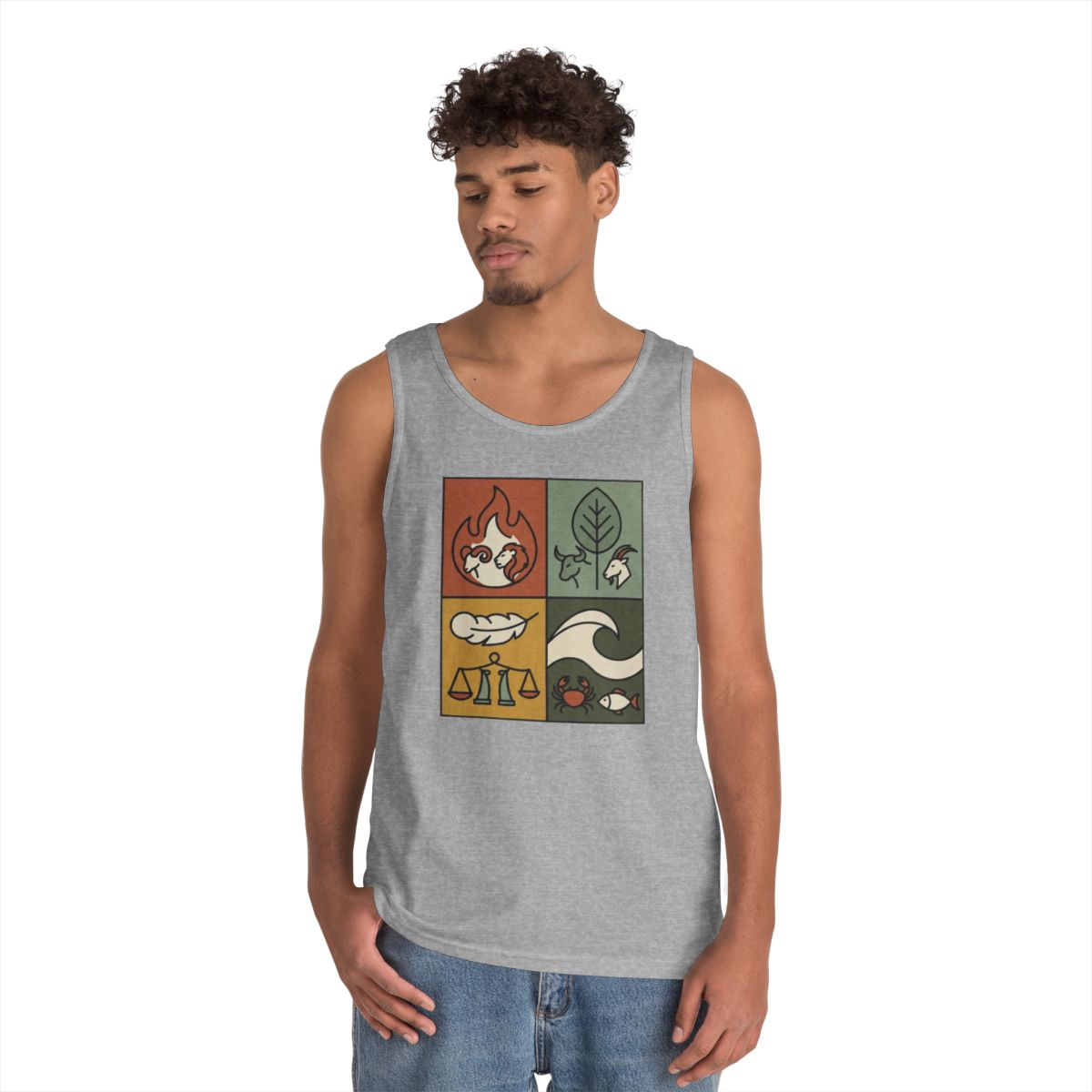 Color: Sport Grey | Four Elements- Fire, Earth, Air, Water Tank Top