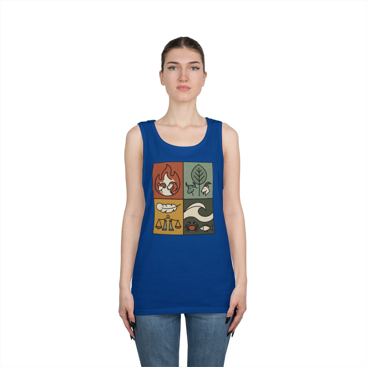 Color: Royal | Four Elements- Fire, Earth, Air, Water Tank Top