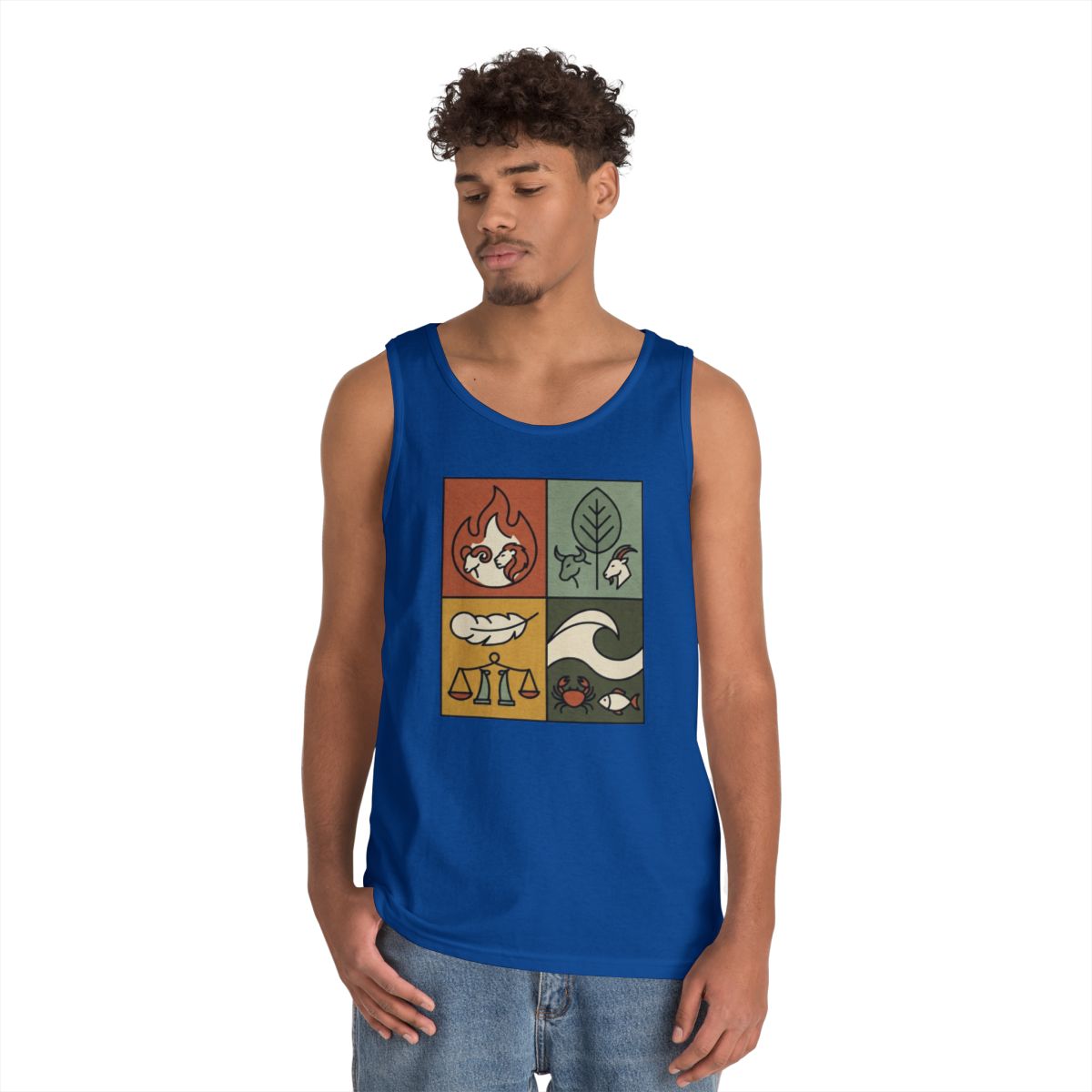 Color: Royal | Four Elements- Fire, Earth, Air, Water Tank Top