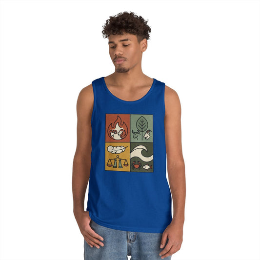 Color: Royal | Four Elements- Fire, Earth, Air, Water Tank Top