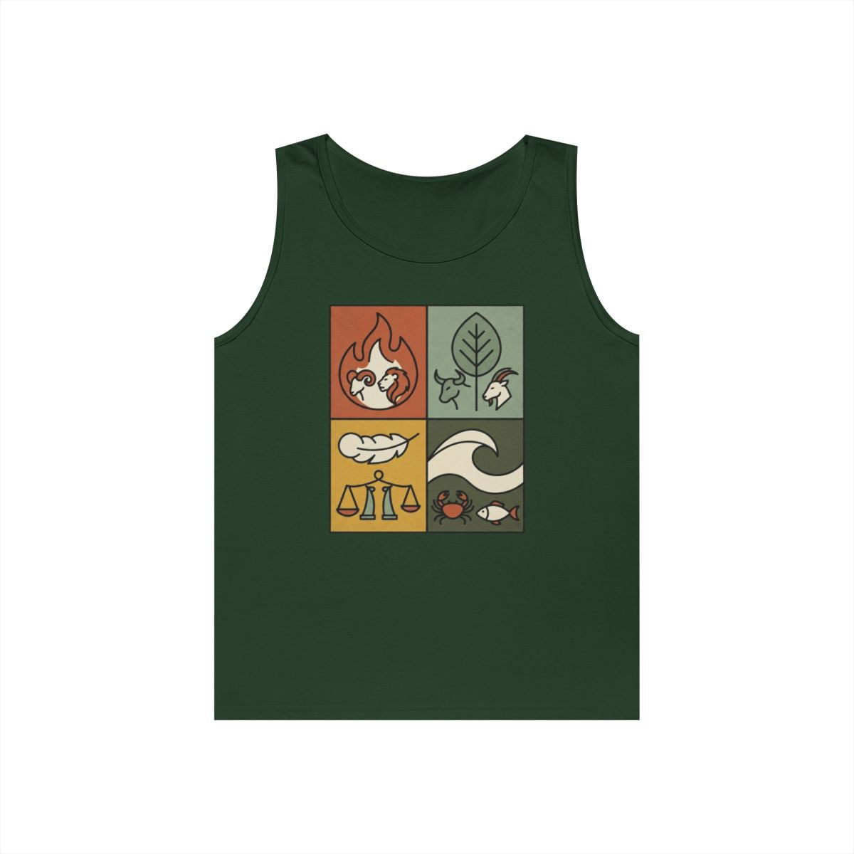Color: Forest Green | Four Elements- Fire, Earth, Air, Water Tank Top