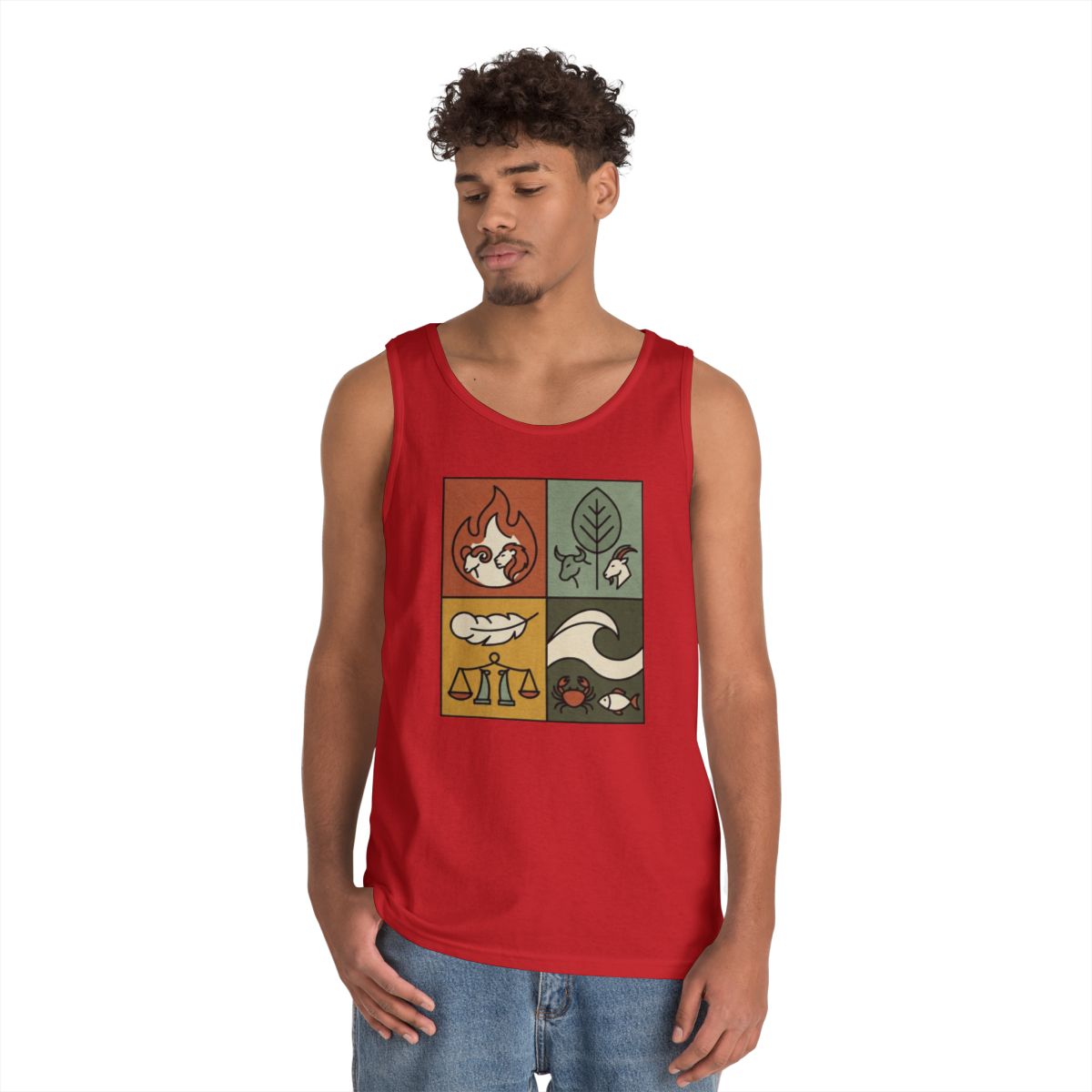 Color: Red | Four Elements- Fire, Earth, Air, Water Tank Top