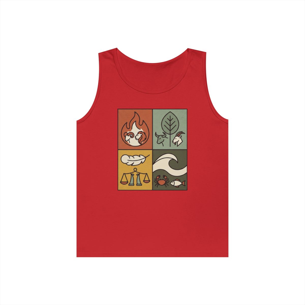 Color: Red | Four Elements- Fire, Earth, Air, Water Tank Top
