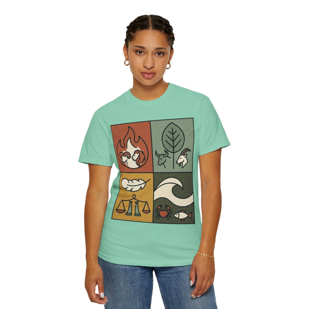 Color: Island Reef | Four Elements- Fire, Earth, Air, Water Unisex Garment-Dyed Tee