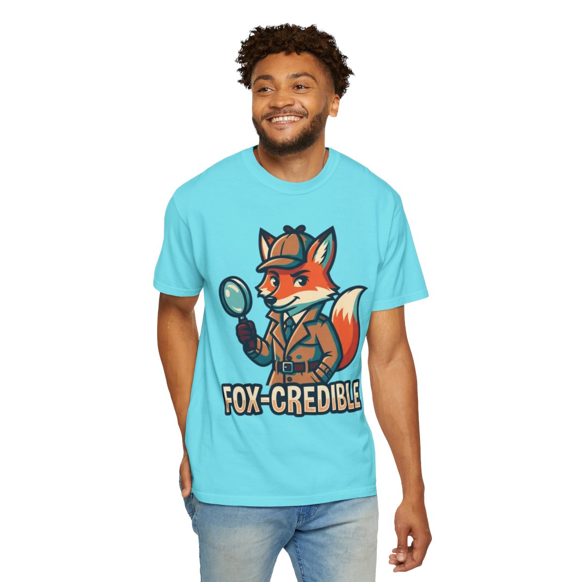 Color: Lagoon Blue | Fox Credible Unisex Garment-Dyed Tee