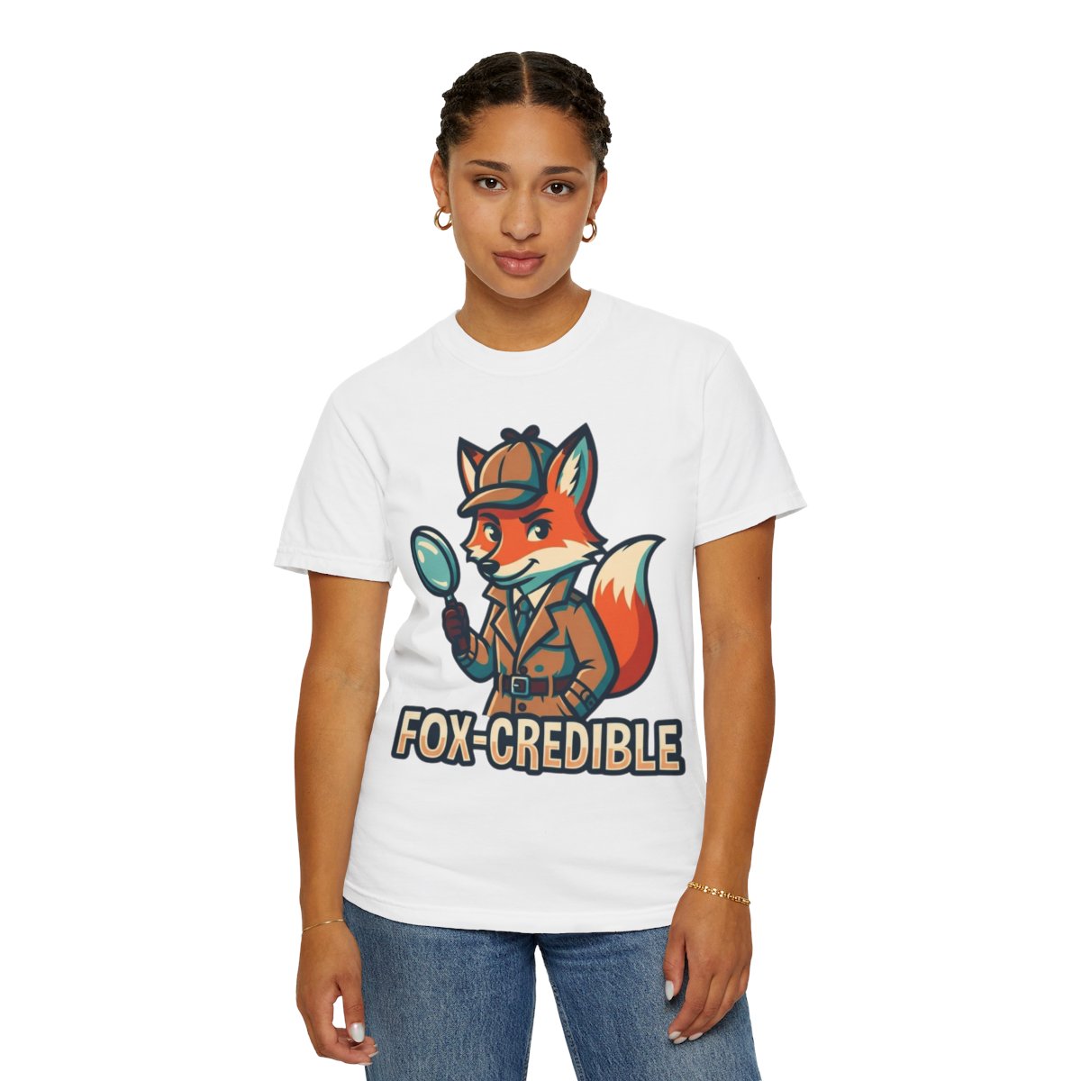 Color: White | Fox Credible Unisex Garment-Dyed Tee