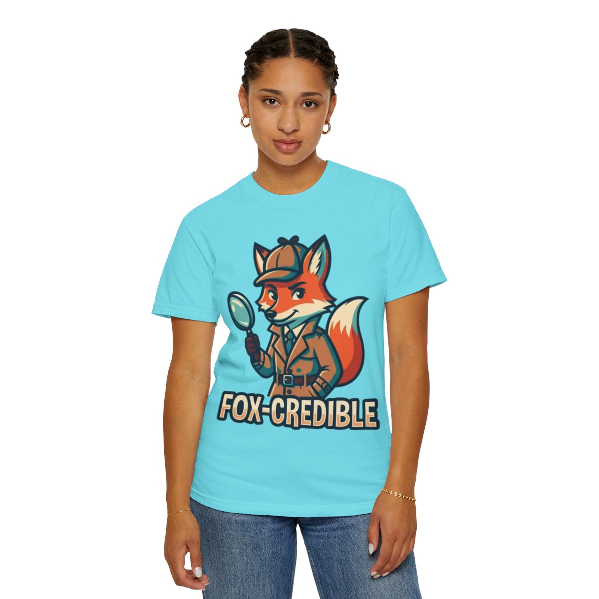 Color: Lagoon Blue | Fox Credible Unisex Garment-Dyed Tee