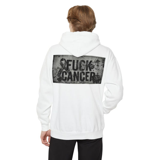 Color: White | Fuck Cancer Garment-Dyed Hoodie