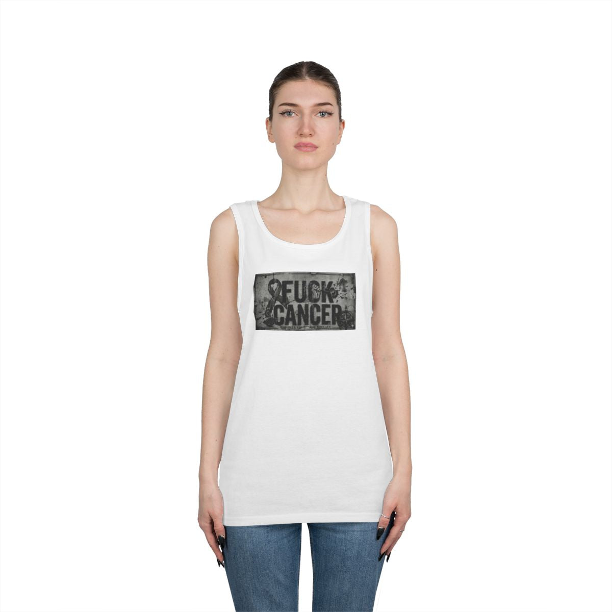 Color: White | Fuck Cancer Tank Top
