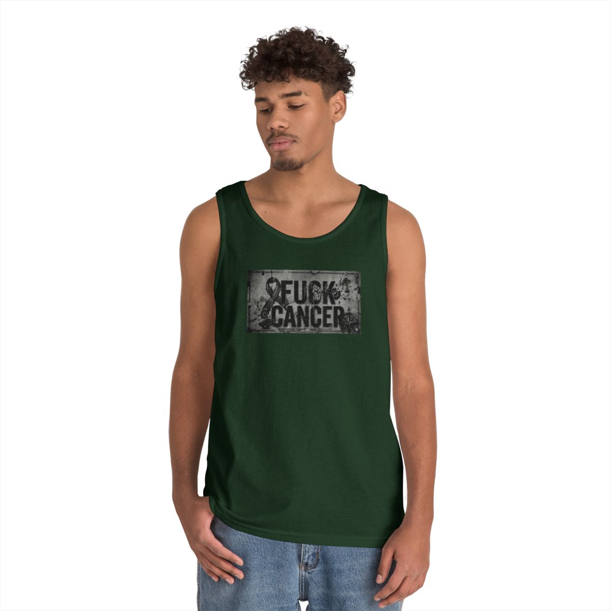 Color: Forest Green | Fuck Cancer Tank Top