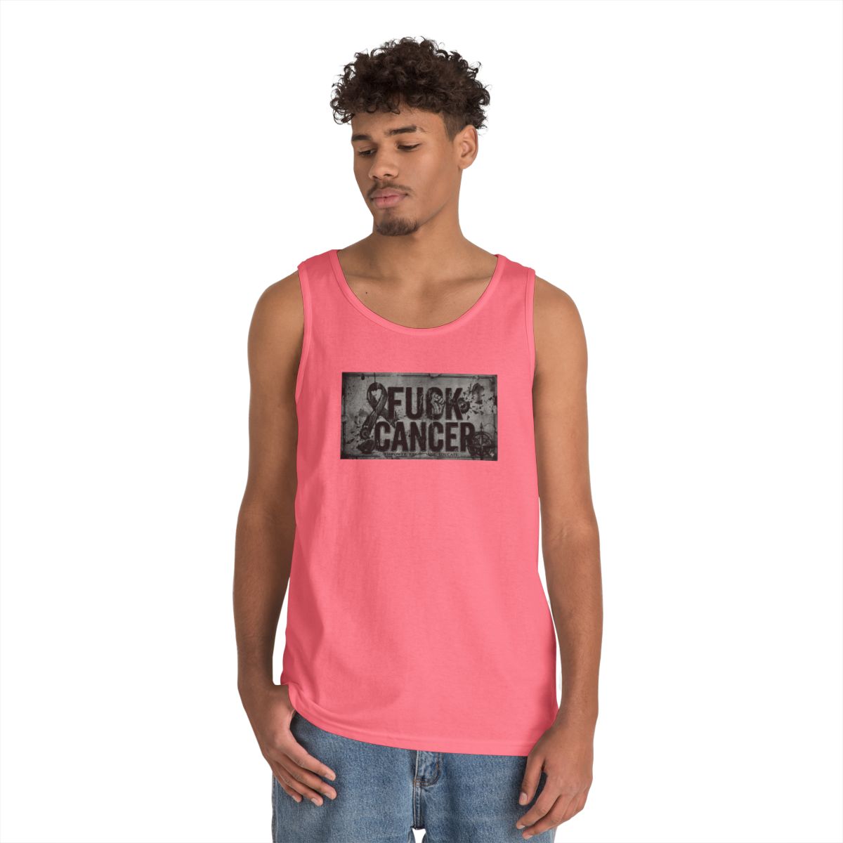 Color: Safety Pink | Fuck Cancer Tank Top