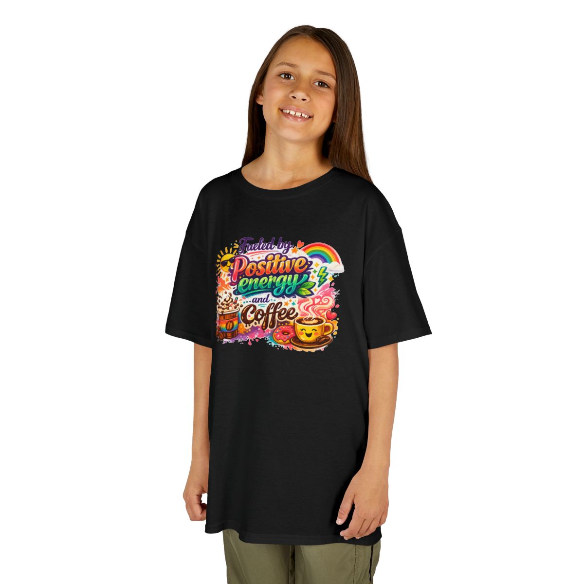 Color: Black | Fueled by Coffee Kids Tee