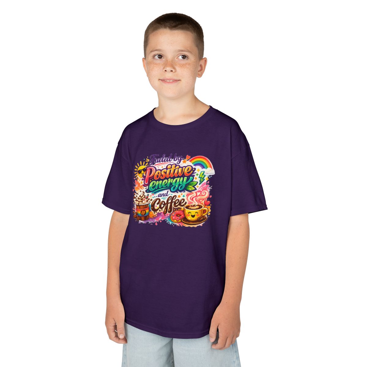 Color: Purple | Fueled by Coffee Kids Tee