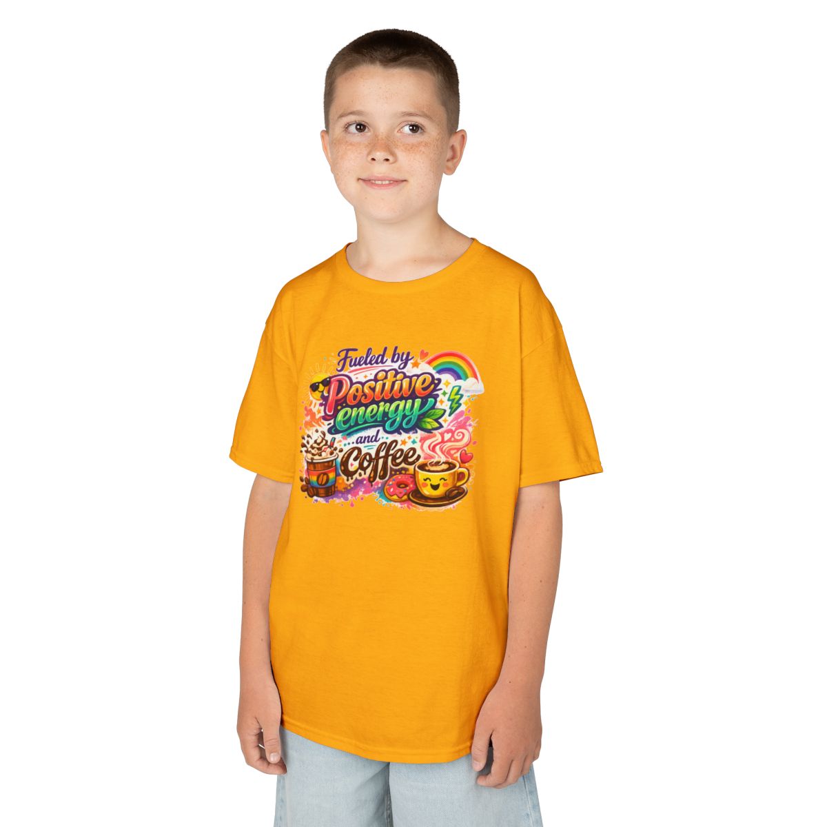 Color: Gold | Fueled by Coffee Kids Tee