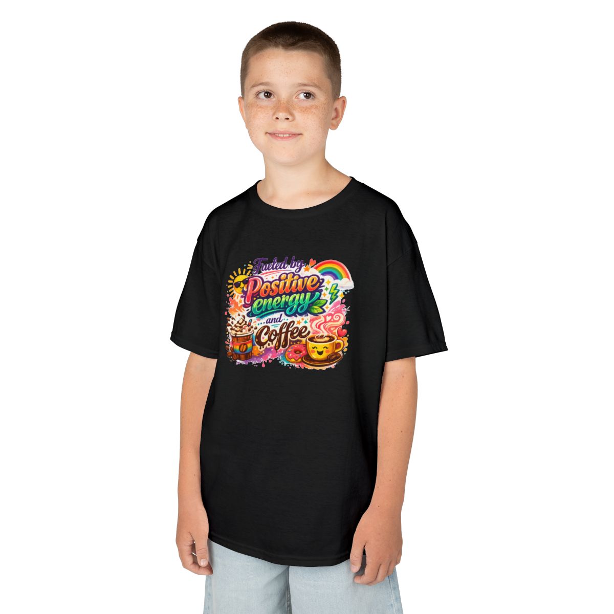 Color: Black | Fueled by Coffee Kids Tee