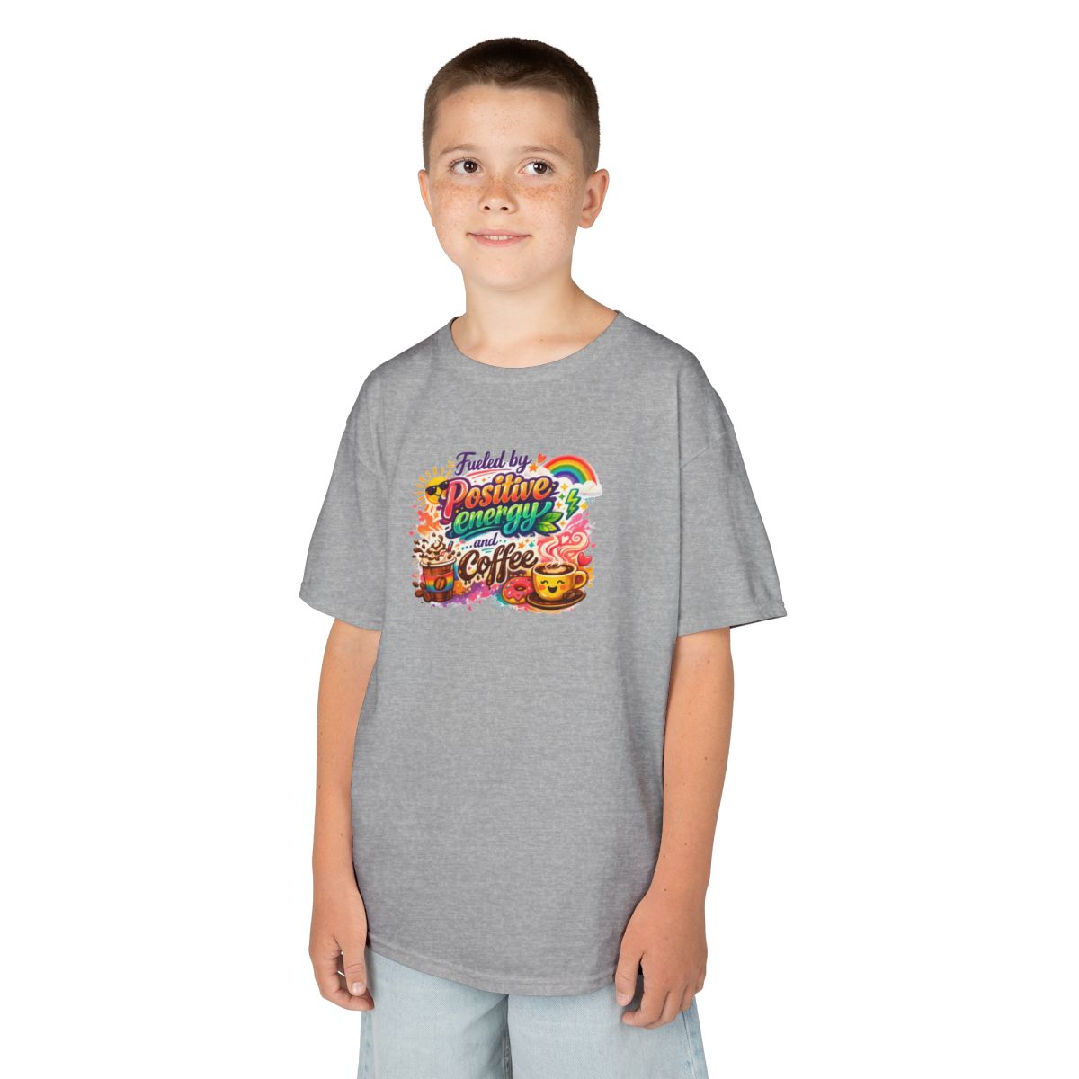 Color: Sport Grey | Fueled by Coffee Kids Tee