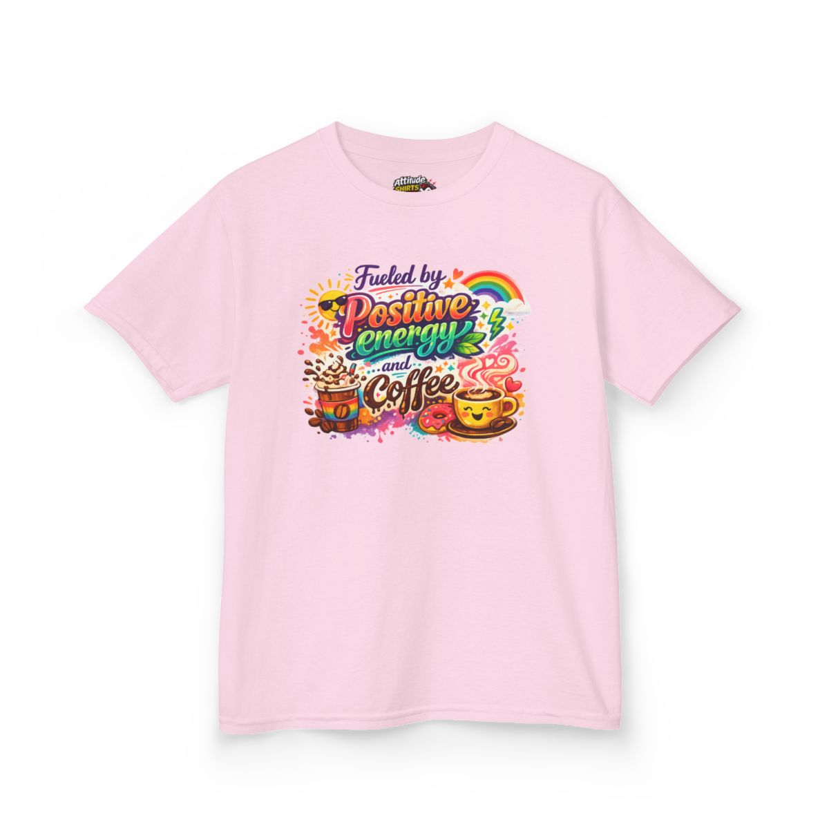 Color: Light Pink | Fueled by Coffee Kids Tee